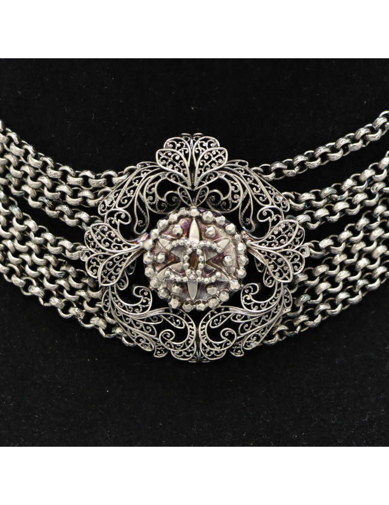 Ras de cou CHANEL multirangs argent