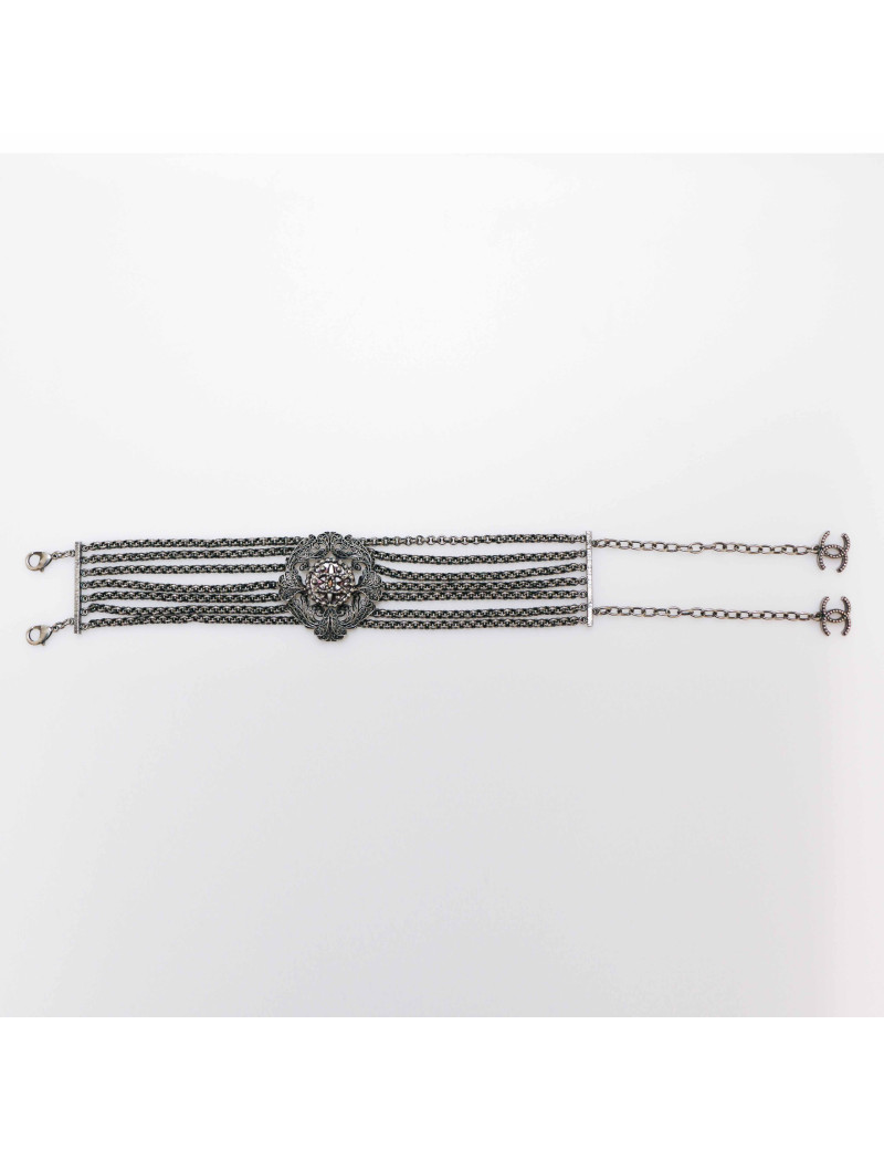 Ras de cou CHANEL multirangs argent