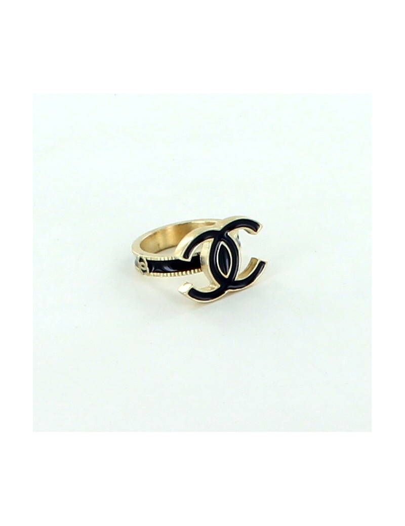 bague CHANEL double C bleu nuit émaillée