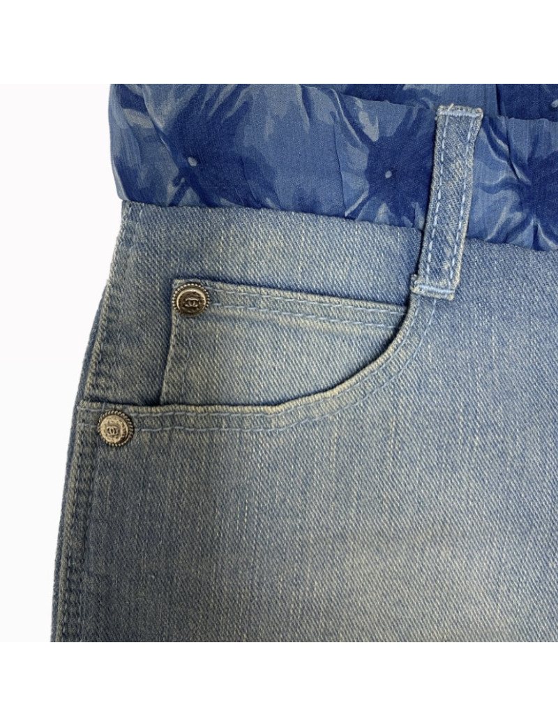 Short T 38 CHANEL denim bleu