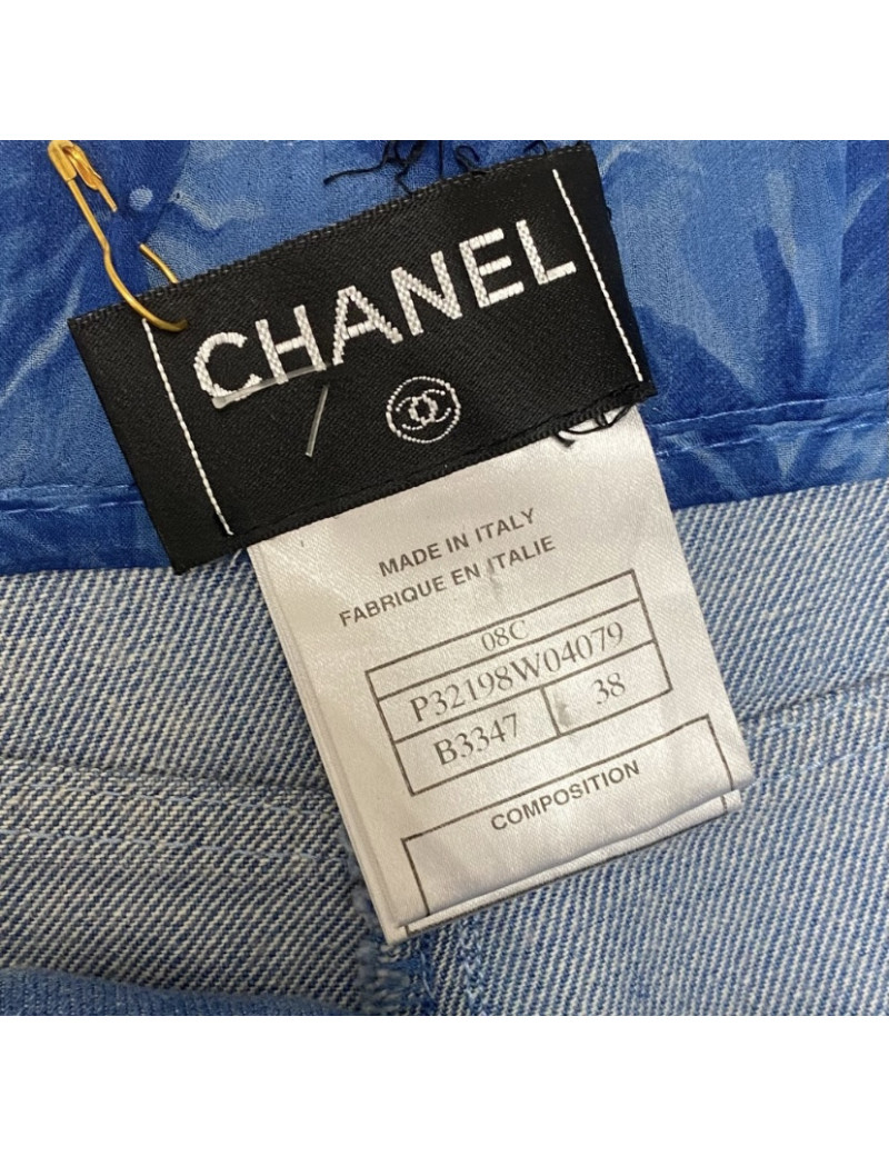 Short T 38 CHANEL denim bleu
