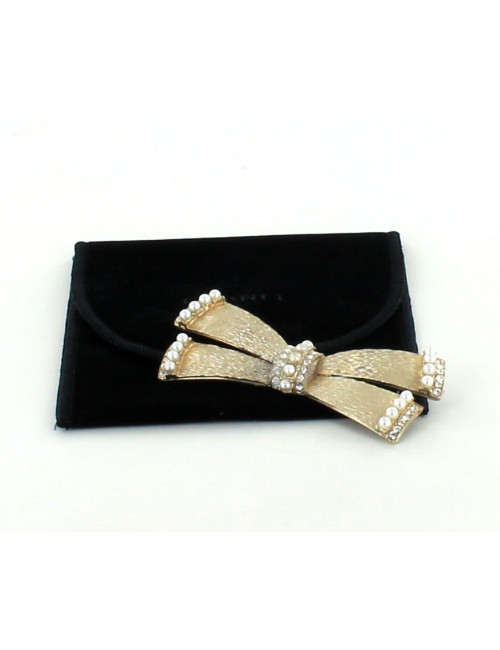 broche CHANEL noeud dorée