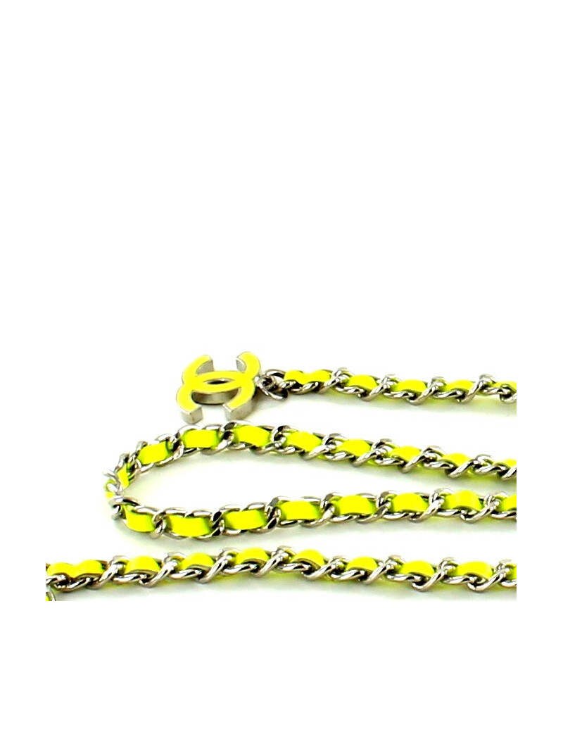 ceinture CHANEL, vert anis et argent