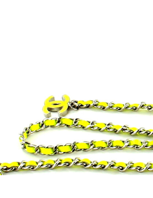 ceinture CHANEL, vert anis et argent