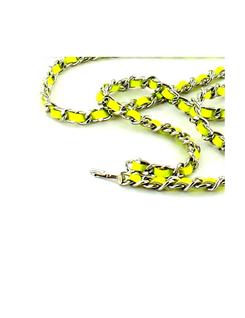 ceinture CHANEL, vert anis et argent