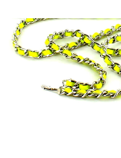 ceinture CHANEL, vert anis et argent