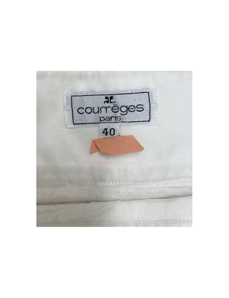  NETTOYER Jupe T 40 COURREGES blanche avec formes géométriques