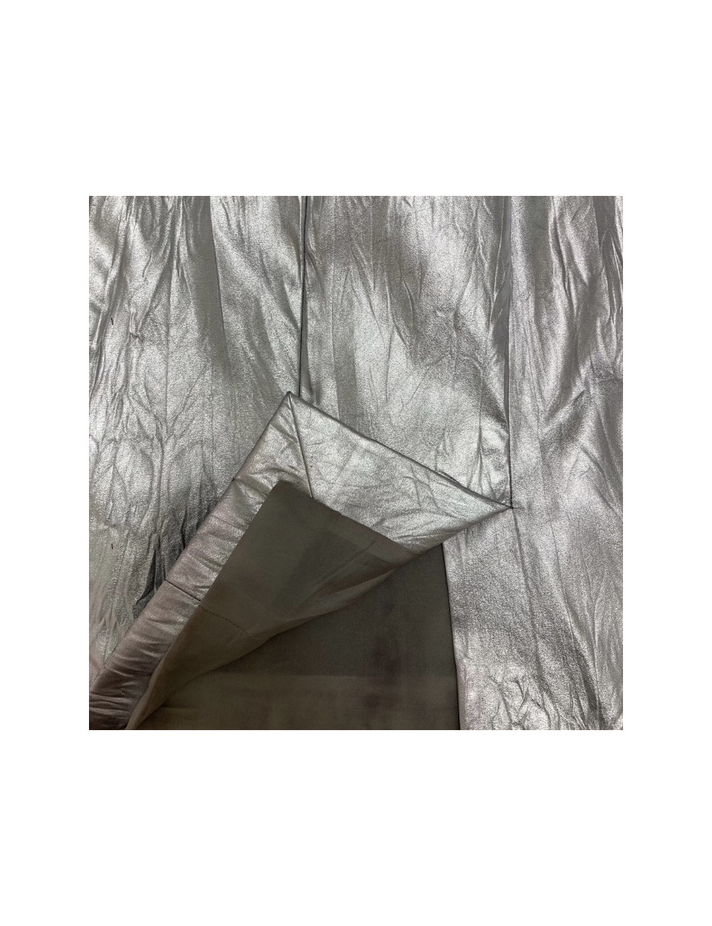 Jupe CHANEL cuir argent