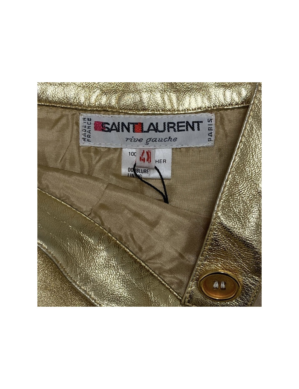 Jupe YSL YVES SAINT LAURENT cuir doré