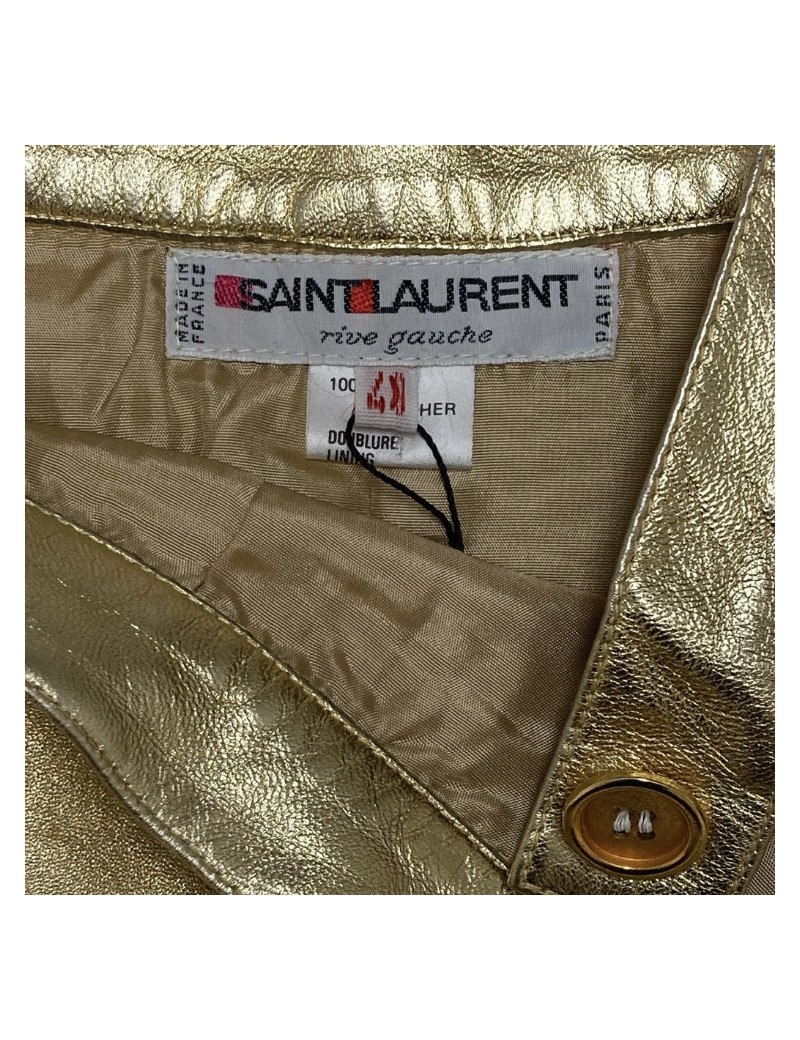 Jupe YSL YVES SAINT LAURENT cuir doré