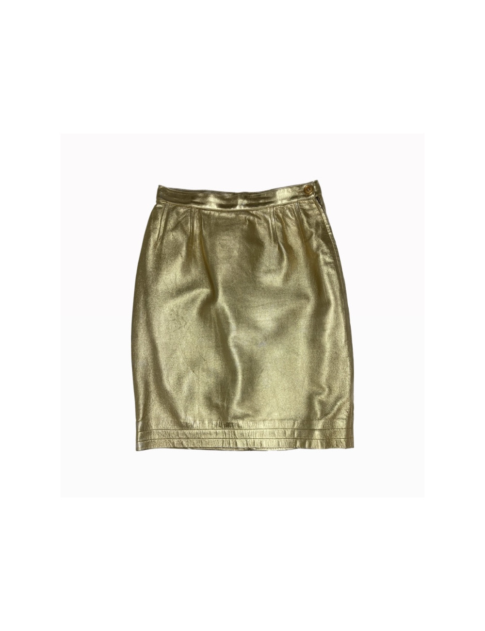 Jupe YSL YVES SAINT LAURENT cuir doré