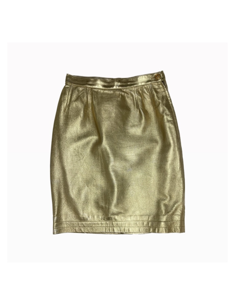 Jupe YSL YVES SAINT LAURENT cuir doré