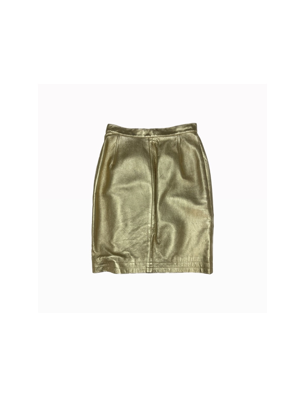 Jupe YSL YVES SAINT LAURENT cuir doré