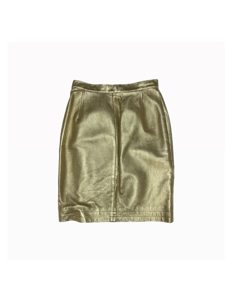 Jupe YSL YVES SAINT LAURENT cuir doré