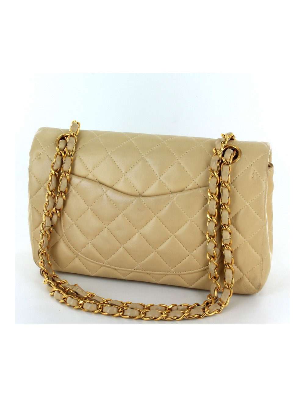 timeless CHANEL en cuir de veau lisse beige TM