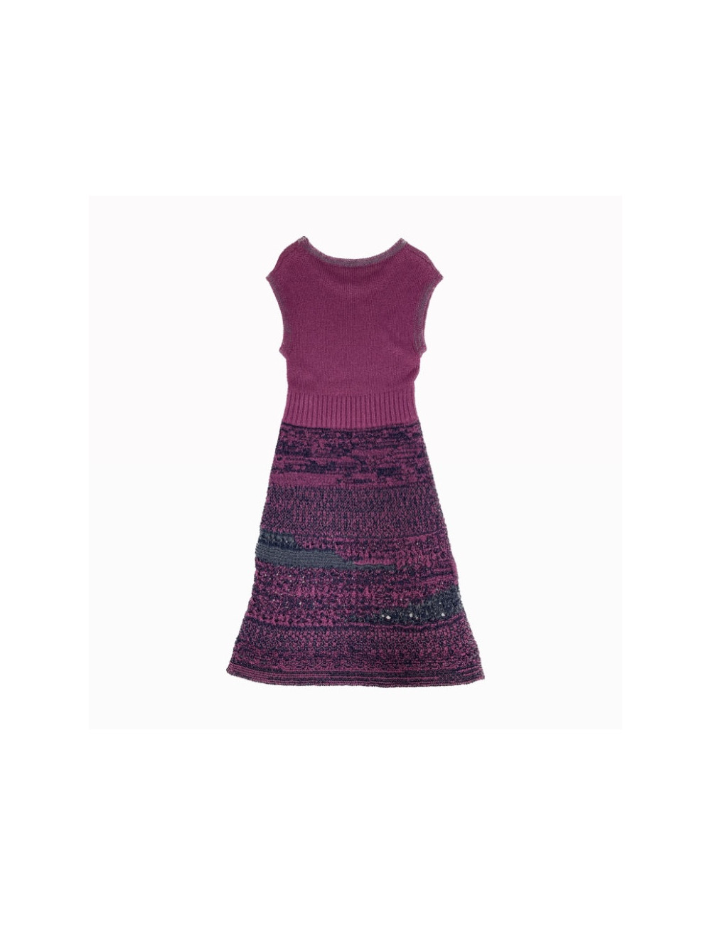 Robe T 36 CHANEL tricot violet et bleu nuit