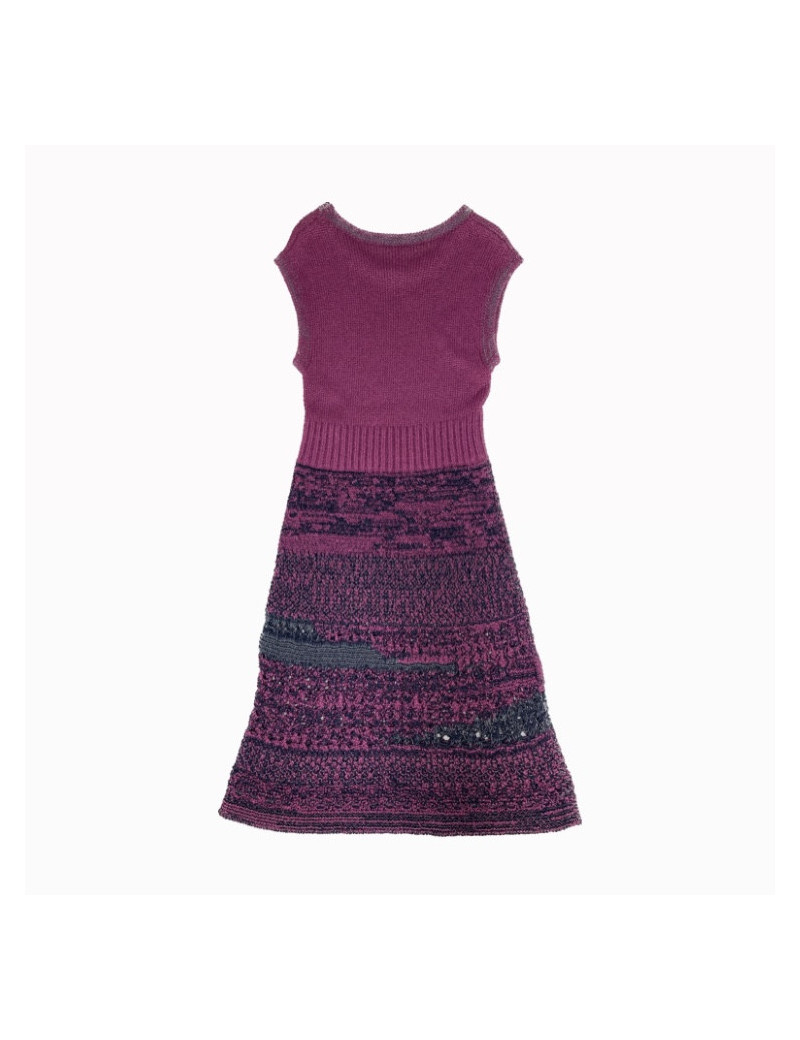 Robe T 36 CHANEL tricot violet et bleu nuit
