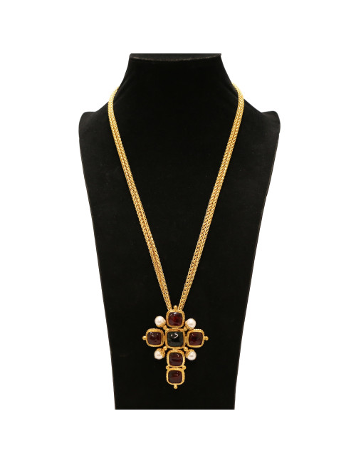 Croix MARGUERITE DE VALOIS pâte de verre