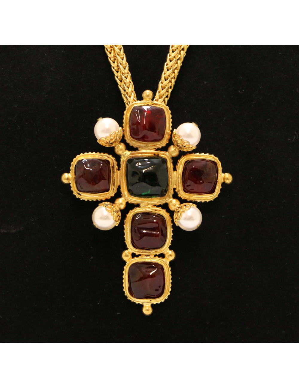 Croix MARGUERITE DE VALOIS pâte de verre