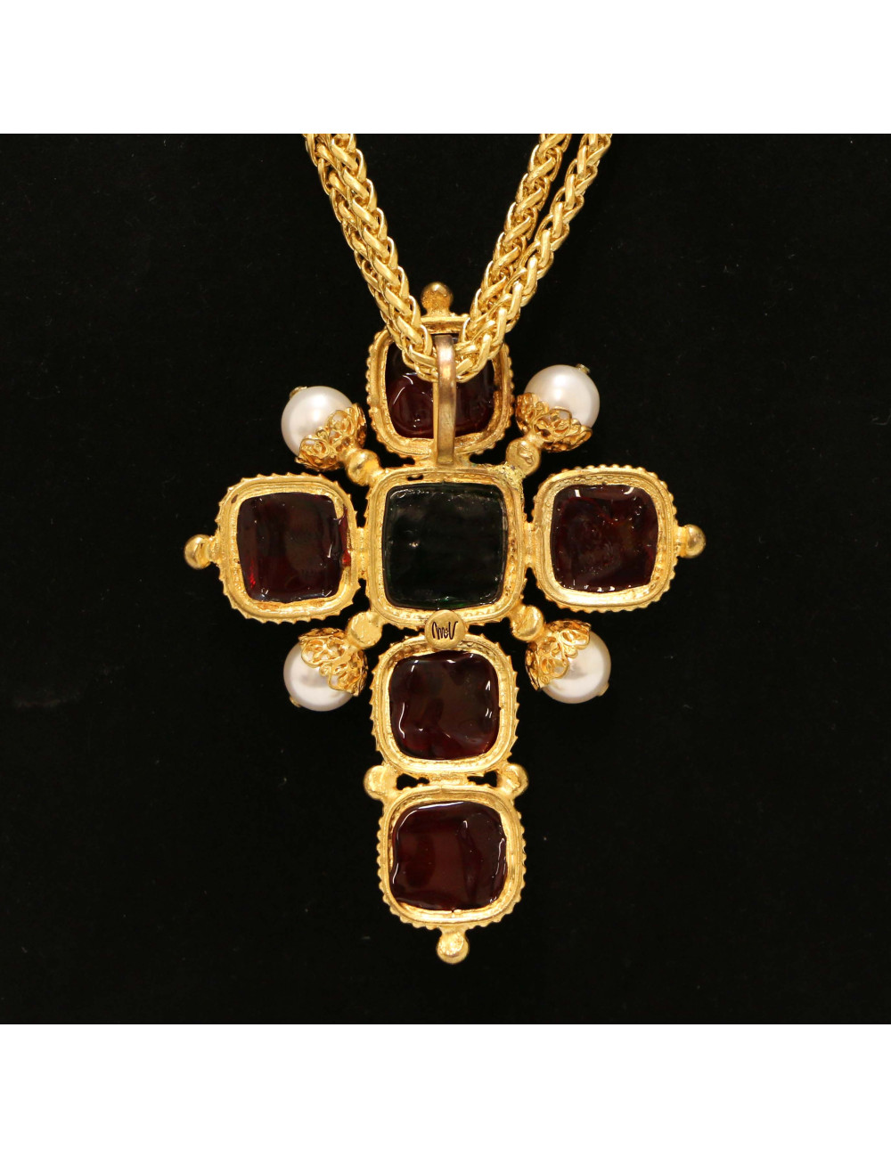 Croix MARGUERITE DE VALOIS pâte de verre