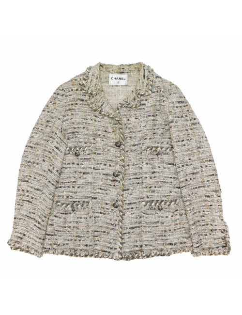 Veste tweed CHANEL grise
