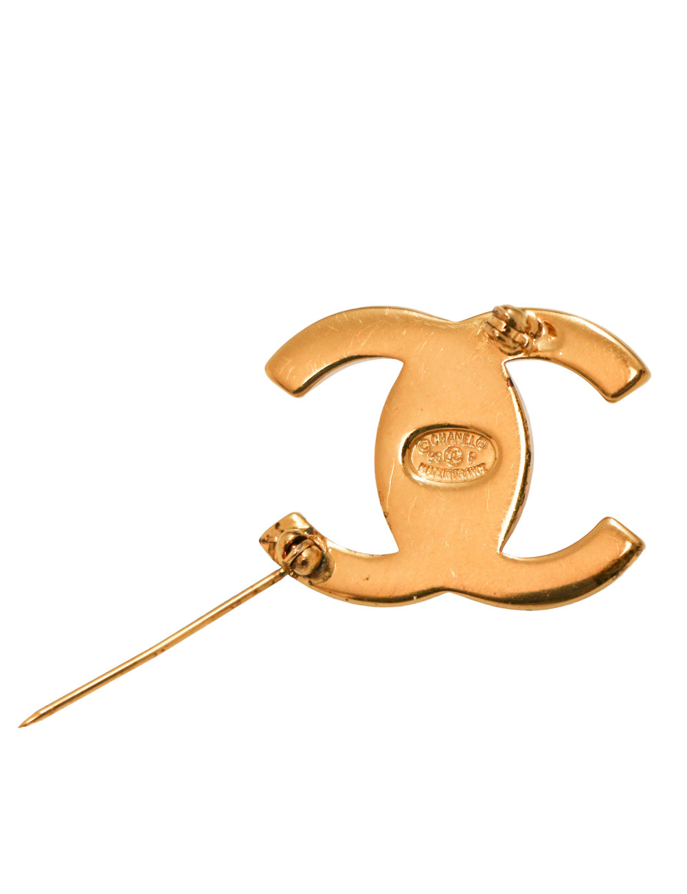 Broche CHANEL turnlock dorée