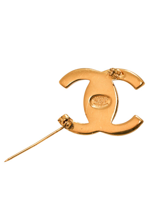 Broche CHANEL turnlock dorée