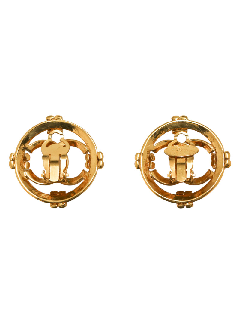Clips ronds CC CHANEL vintage