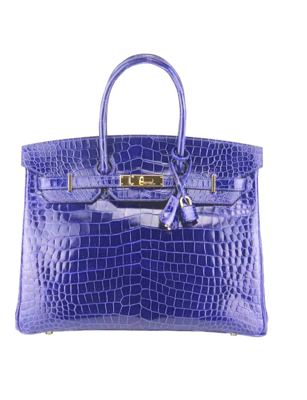 Sac Birkin 35 HERMES en crocodile Bleu Thalassa