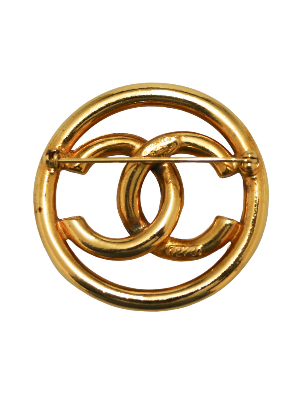 Broche vintage Turnlock CHANEL doré