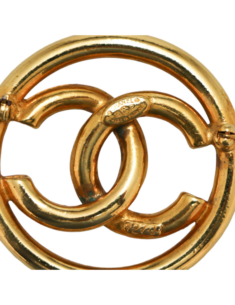 Broche vintage Turnlock CHANEL doré