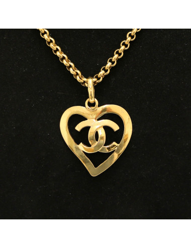 Collier vintage coeur CC CHANEL 2