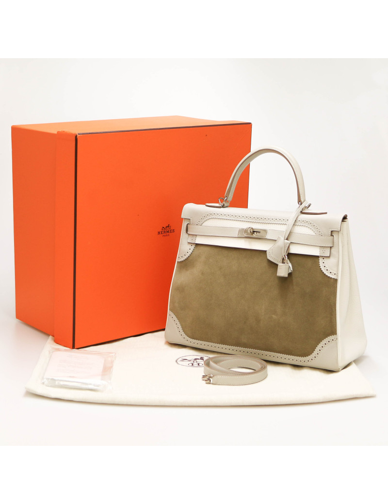 HERMES tricolor Kelly Ghillies grizzly Doblis 35 