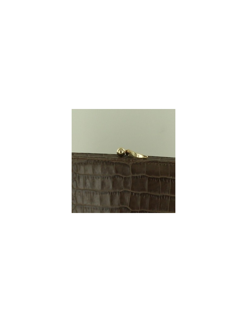 pochette VALENTINO croco marron glacé