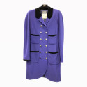 Robe CHANEL vintage violet gansée noire T42 et jupe