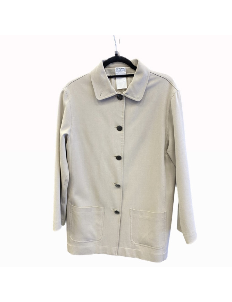 Veste T 34 CHANEL en coton beige