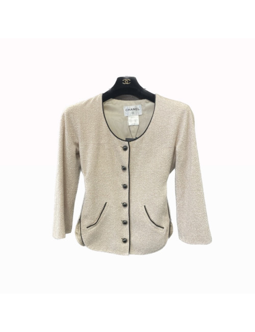 Veste CHANEL tweed rose T40 "les fonds marins"