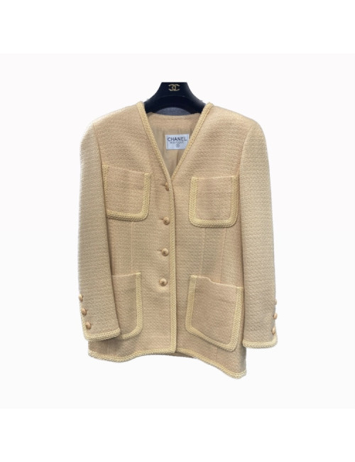 Veste T 38 CHANEL tweed corail