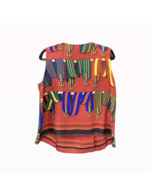 Haut HERMES soie rouge