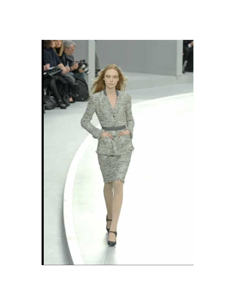 Veste tweed CHANEL grise