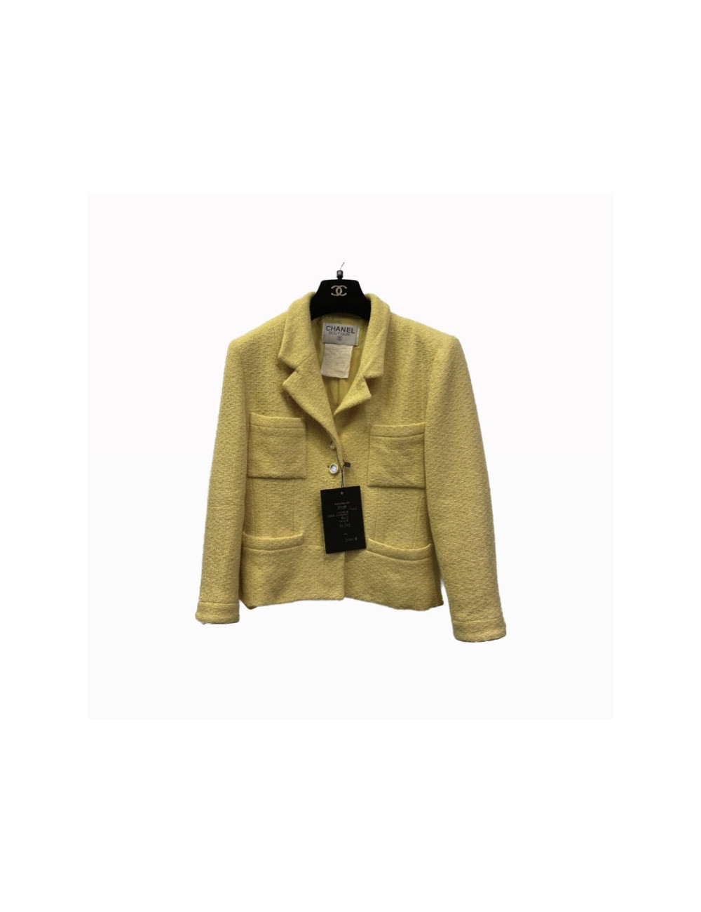 Veste CHANEL tweed jaune citron