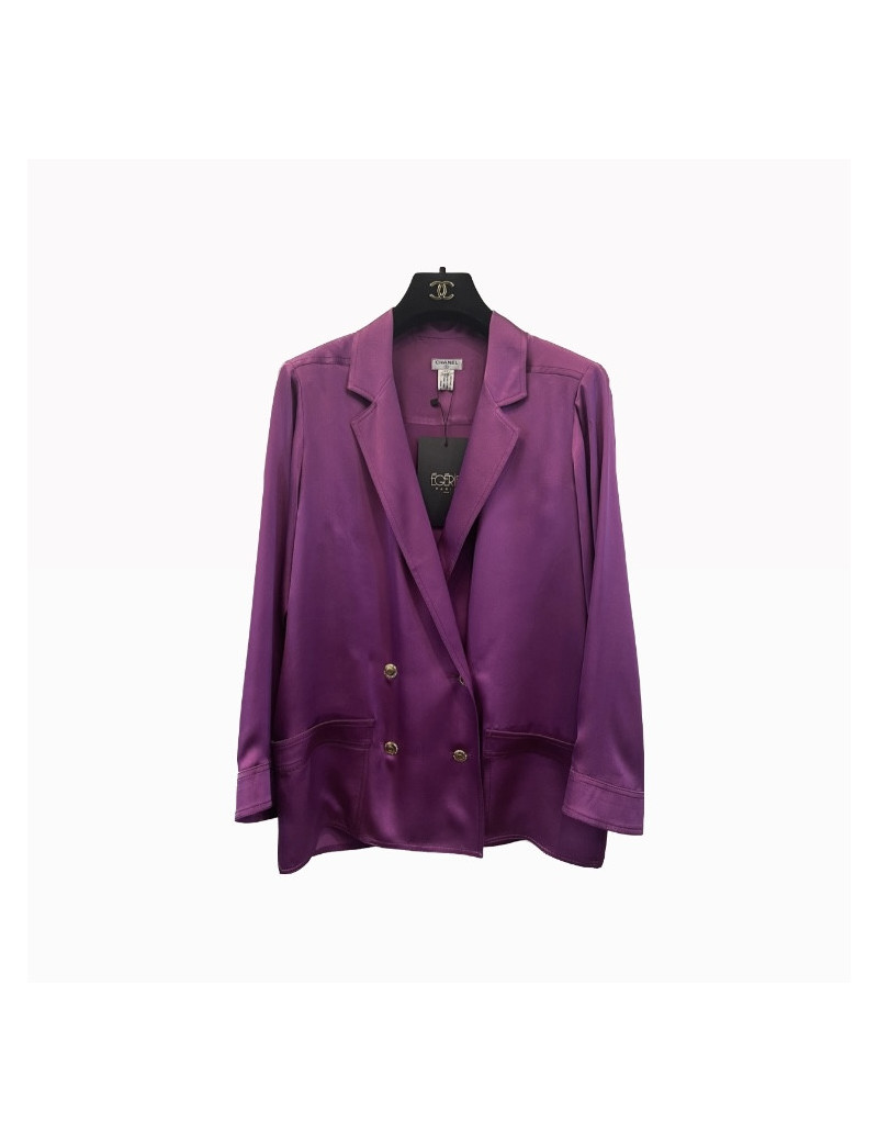 Veste T 38 CHANEL en soie violet