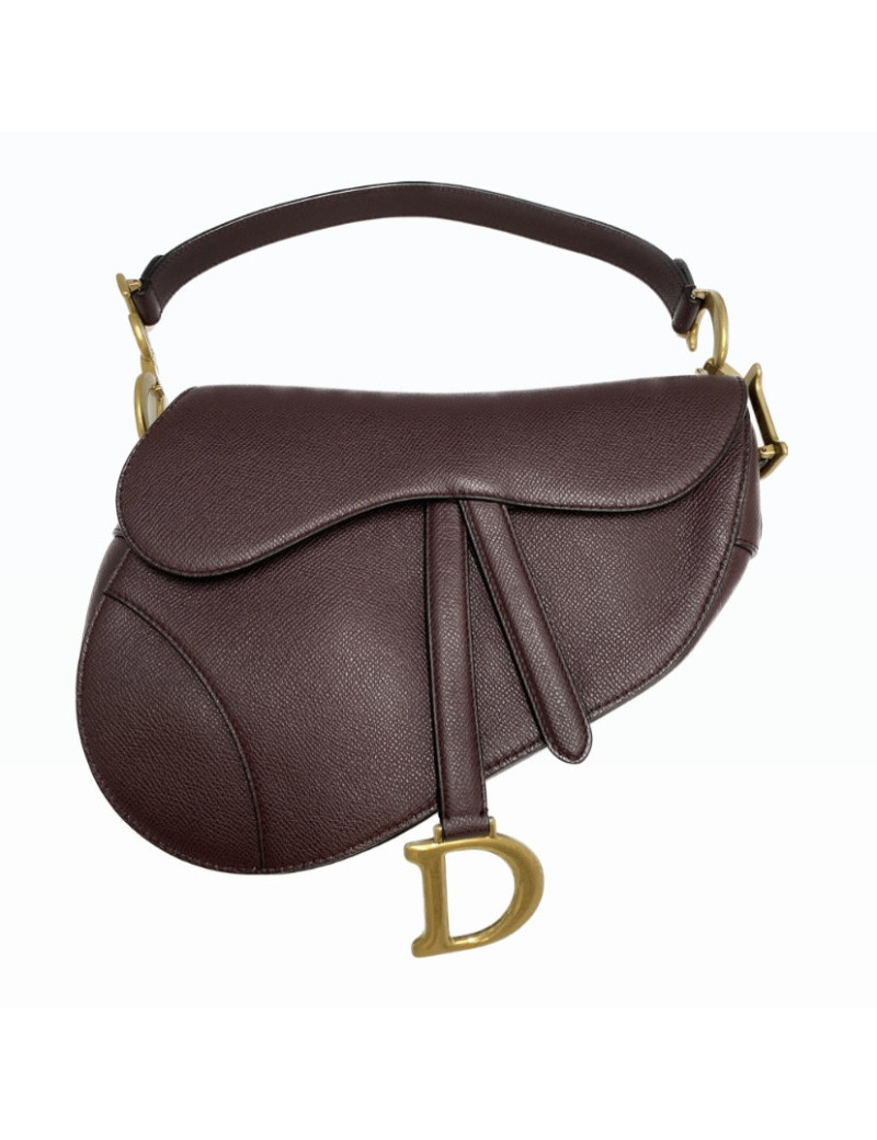 Saddle DIOR cuir grainé Bordeaux