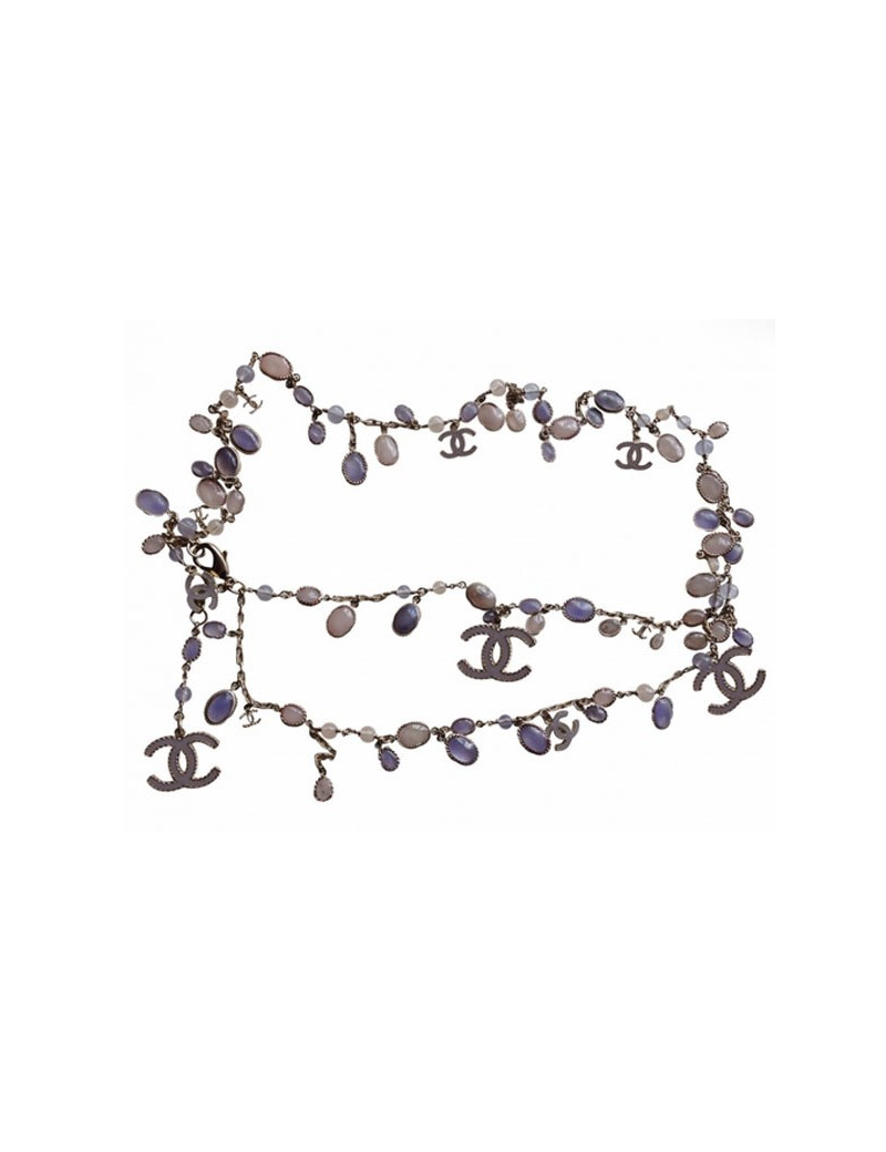 Belt necklace CHANEL glass purple and pink gradient