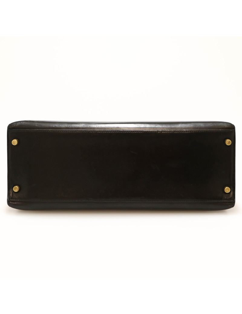 HERMES Kelly 35 bimaterial box leather and crocodile