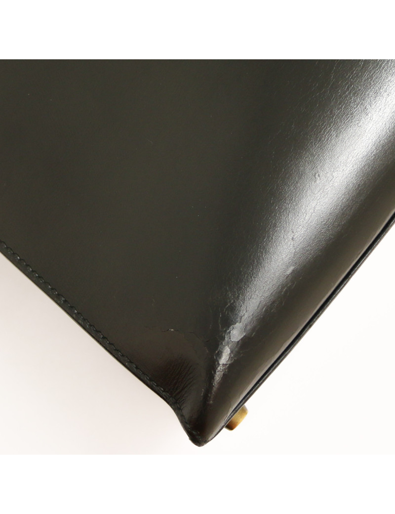 HERMES Kelly 35 bimaterial box leather and crocodile