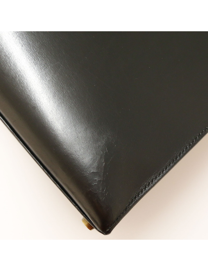 HERMES Kelly 35 bimaterial box leather and crocodile