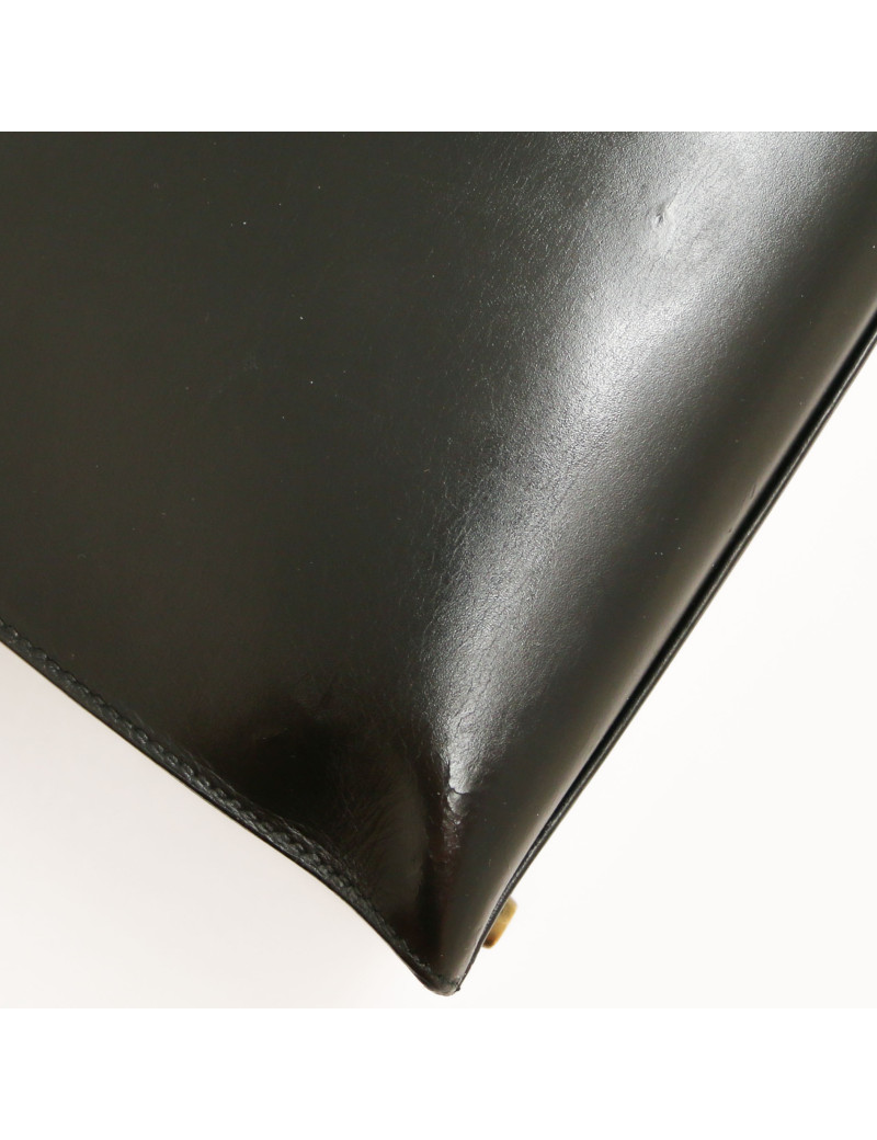 HERMES Kelly 35 bimaterial box leather and crocodile