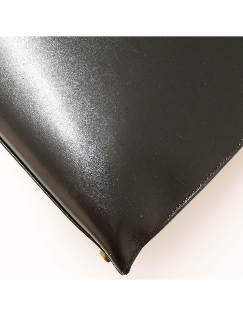 HERMES Kelly 35 bimaterial box leather and crocodile