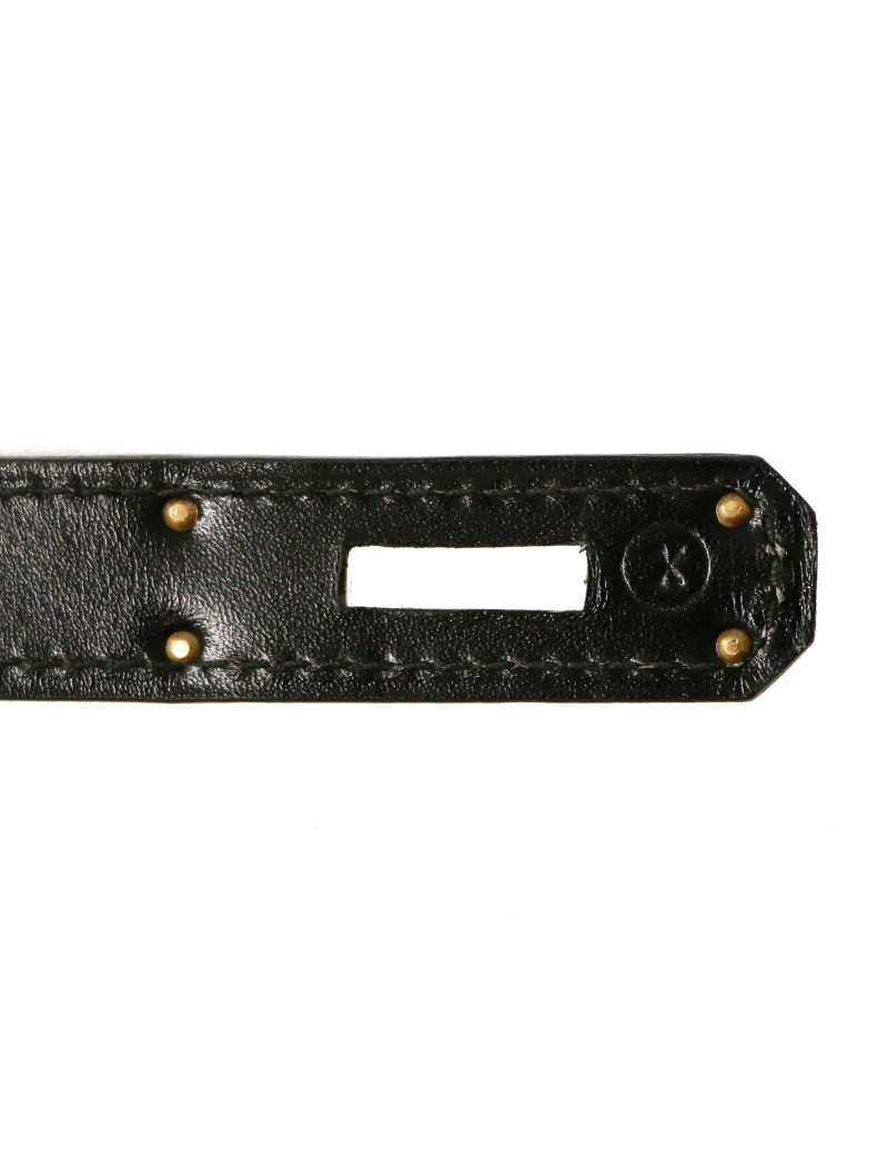 HERMES Kelly 35 bimaterial box leather and crocodile